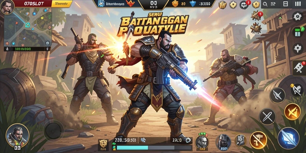 Gameplay seru dalam 070SLOT di arena Battle Royale.