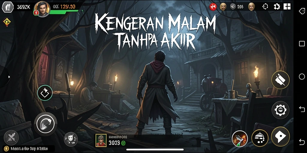 Tangkapan layar gameplay Horror dengan makhluk menyeramkan.