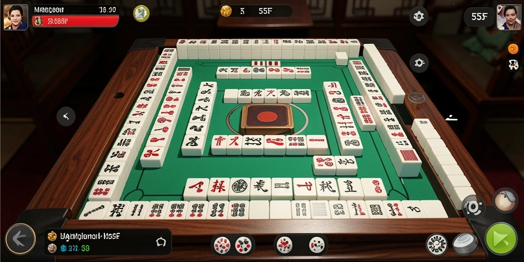 Tampilan gameplay menarik di 555F dengan suasana Mahjong yang seru.