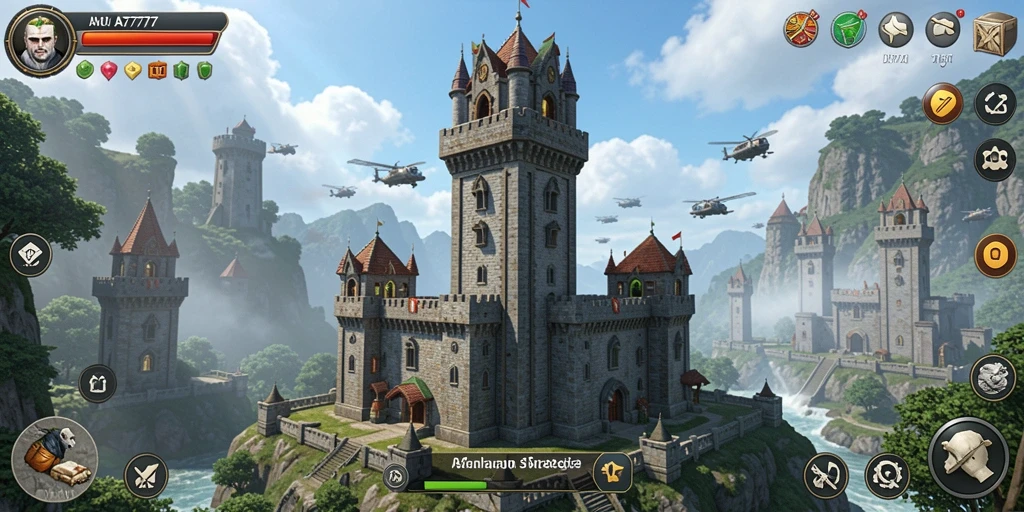 Tampilan gameplay menegangkan di A7777 dalam genre Tower Defense.