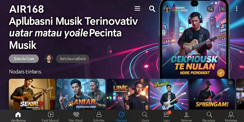 Screenshot gameplay AIR168 menampilkan fitur interaktif mendengarkan musik.
