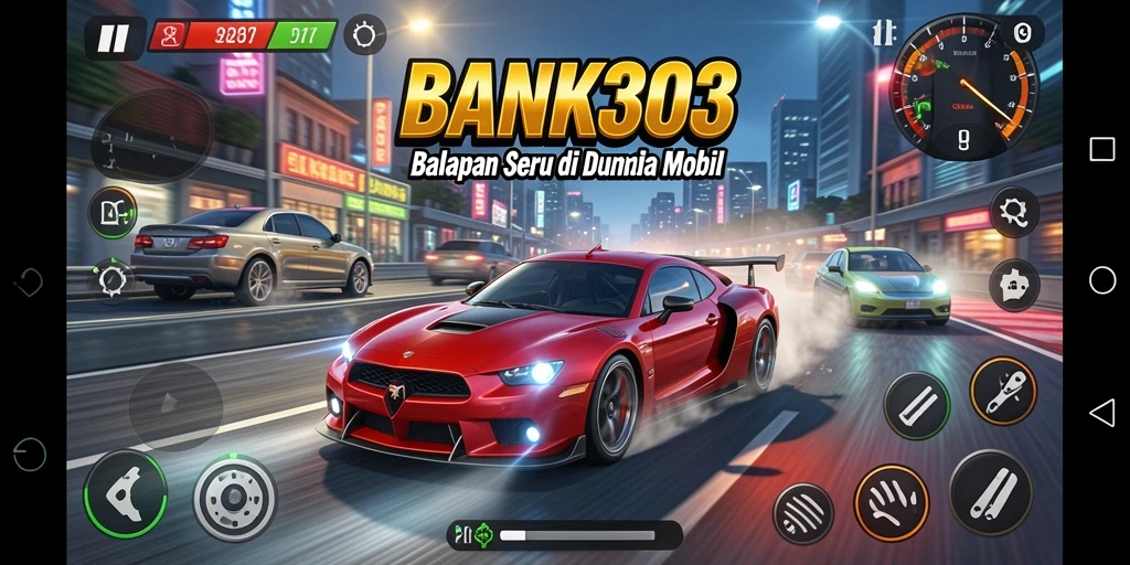 Tampilan menarik dari balapan mobil di BANK303.