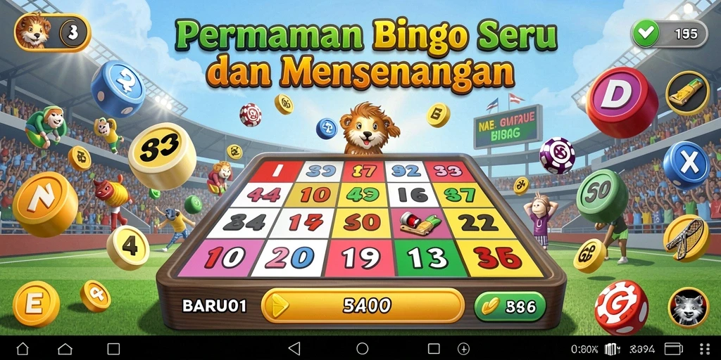 Screenshot utama BARU01 menampilkan gameplay Bingo yang seru.