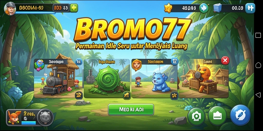 Tampilan gameplay menarik dari BROMO77 dengan elemen Idle.