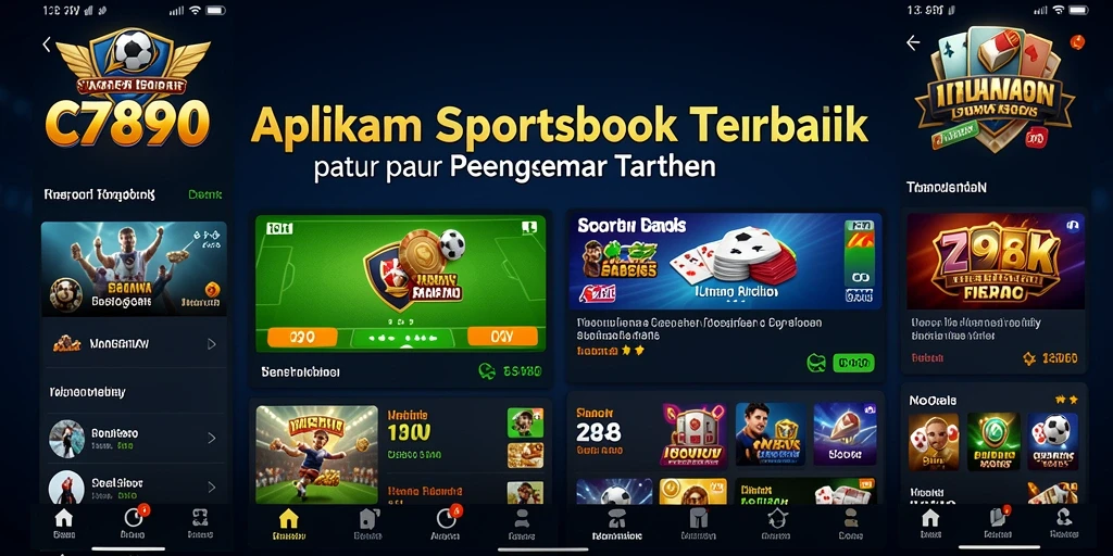 Screenshot utama C7890 menampilkan taruhan langsung olahraga.