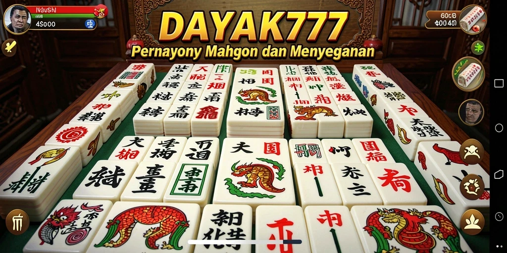 Tampilan gameplay DAYAK777 dengan berbagai desain batu Mahjong.