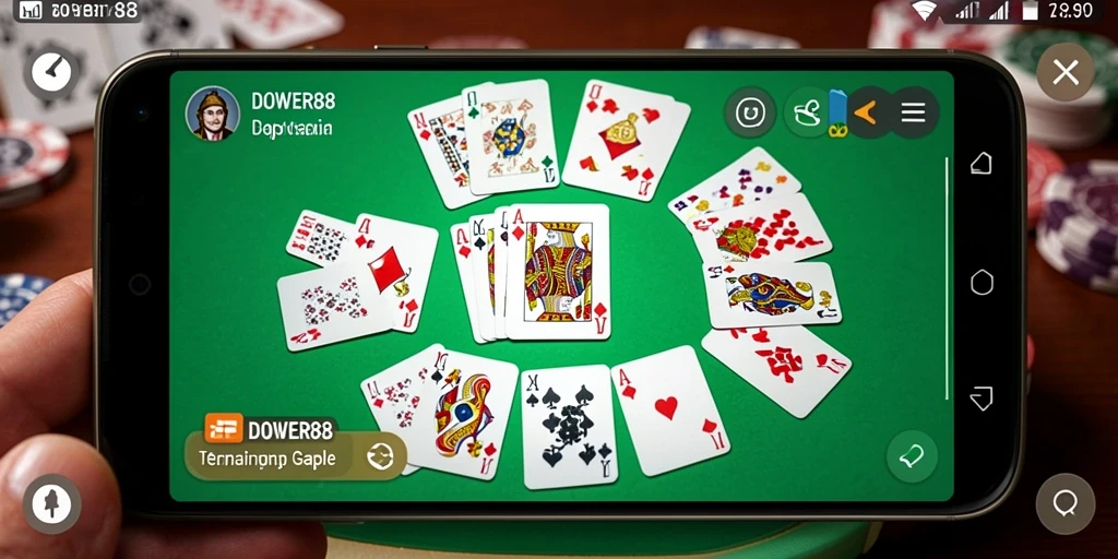 Tampilan gameplay DOWER88 dengan pemain yang sedang bersaing di papan Gaple.