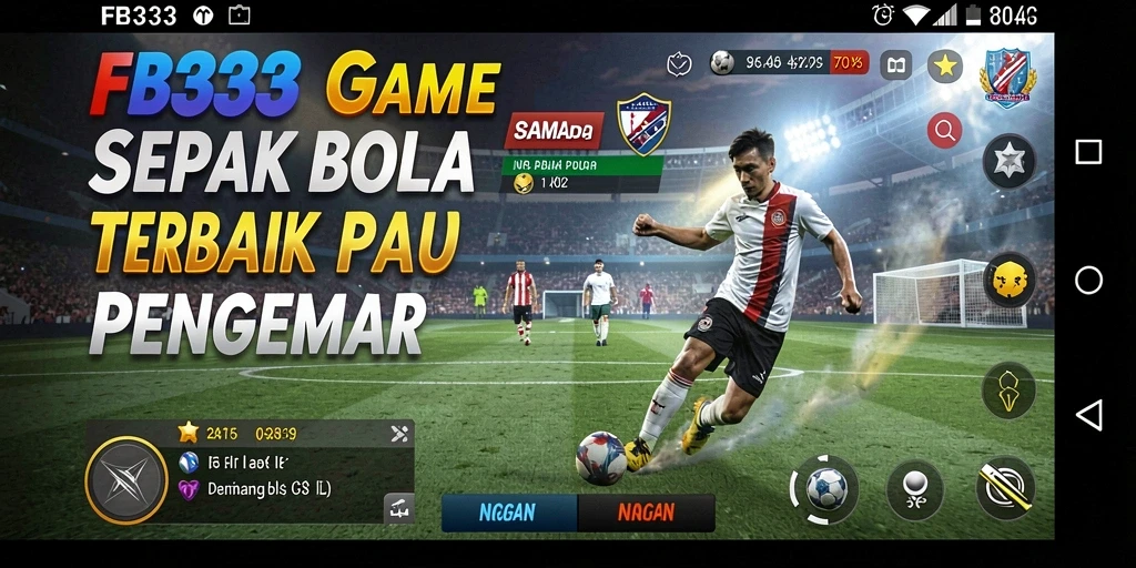 Screenshot FB333 menampilkan aksi seru dalam permainan sepak bola.