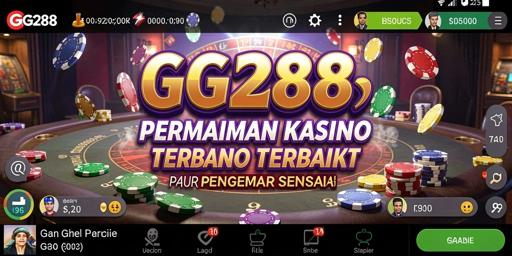 Tampilan gameplay Kasino yang mengasyikkan di GG288.