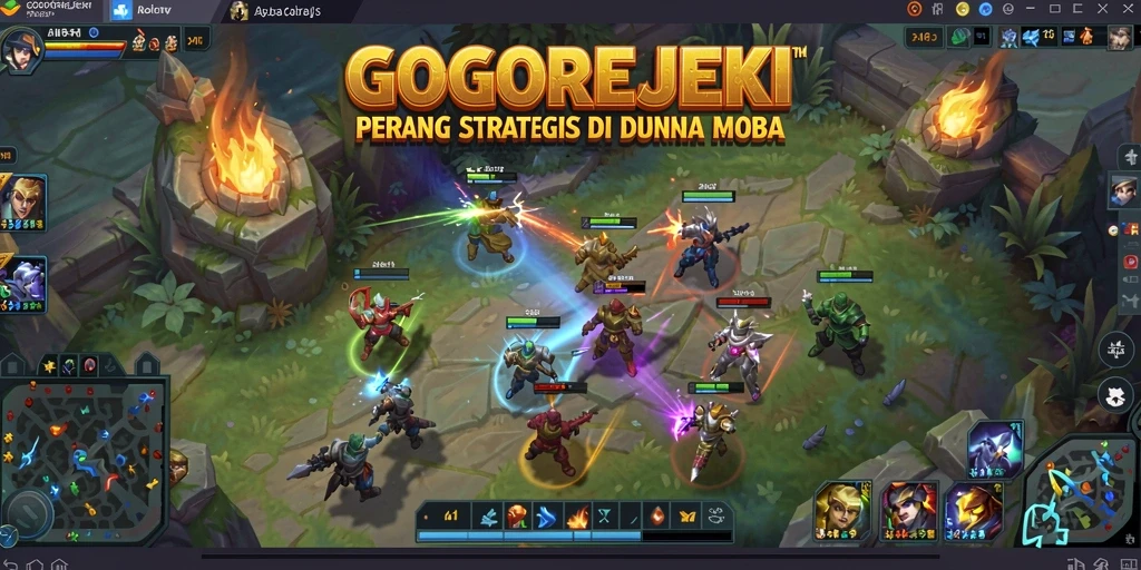 Tampilan sengit pertarungan di dunia GOGOREJEKI MOBA.