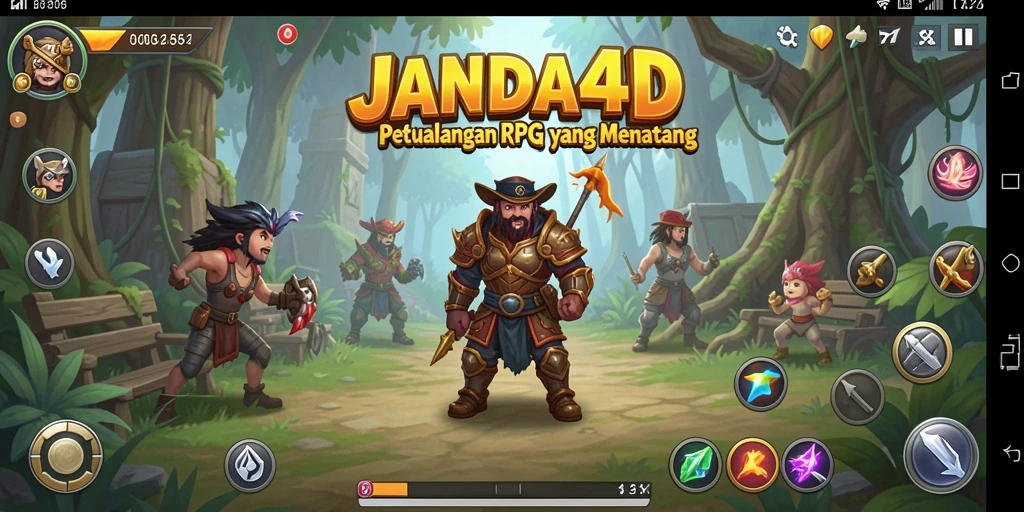 Tampilan gameplay seru dalam JANDA4D dengan karakter yang dinamis.