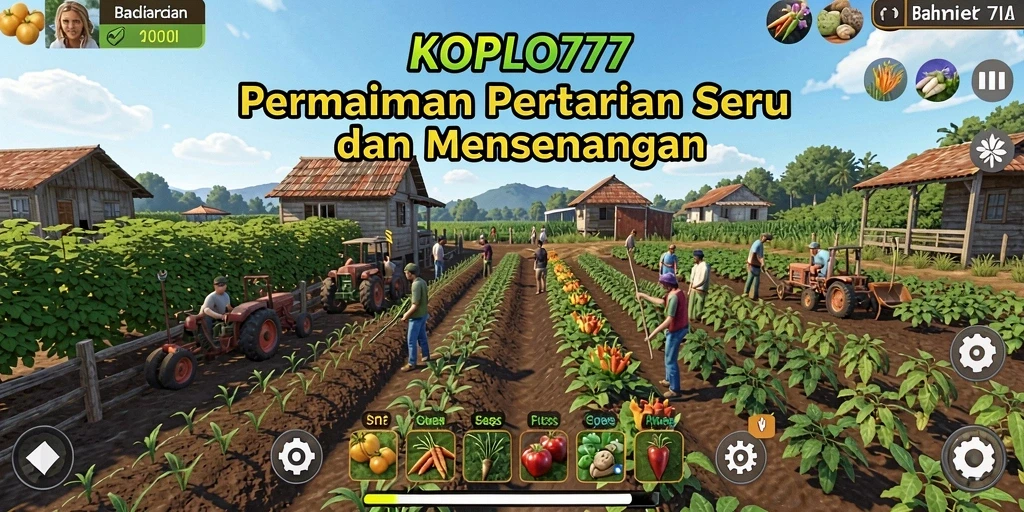 Tampilan gameplay menarik di KOPLO77 dengan aktivitas bertani.