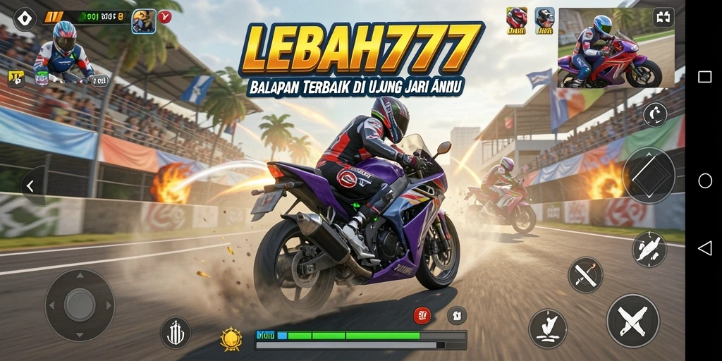 Tampilan menarik dari gameplay balapan motor yang mendebarkan.