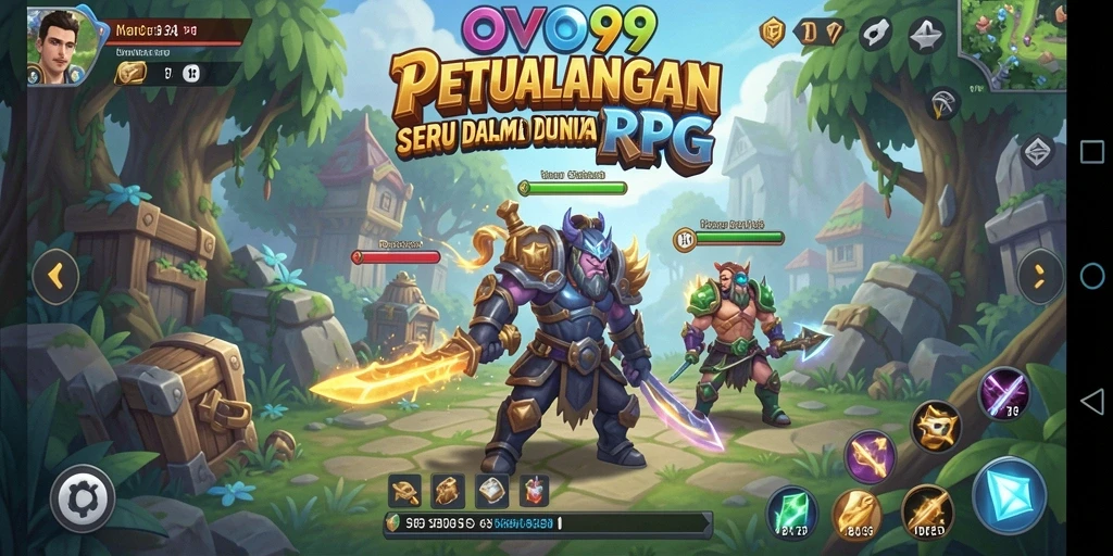 Screenshot gameplay OVO99 menampilkan aksi petualangan RPG yang seru.