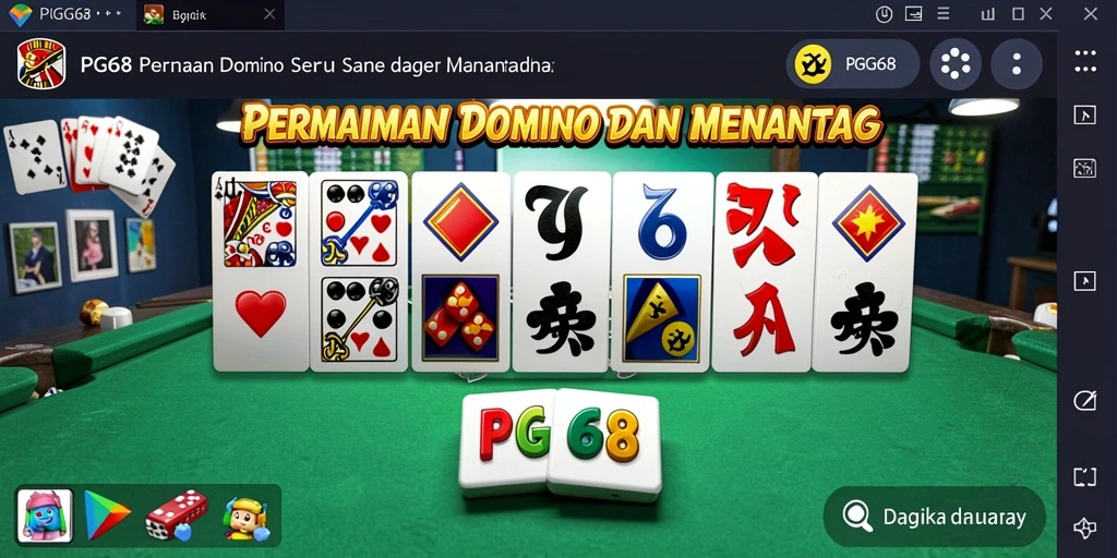 Tampilan gameplay seru dalam PGG68, nikmati domino bersama teman.