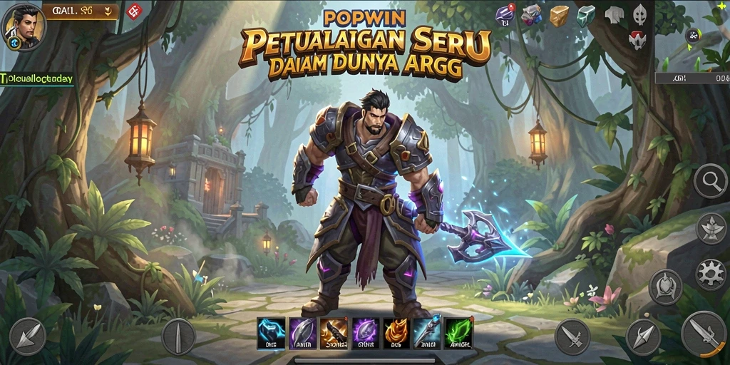 Tampilan screenshot utama POPWIN menampilkan aksi seru dalam pertarungan ARPG.