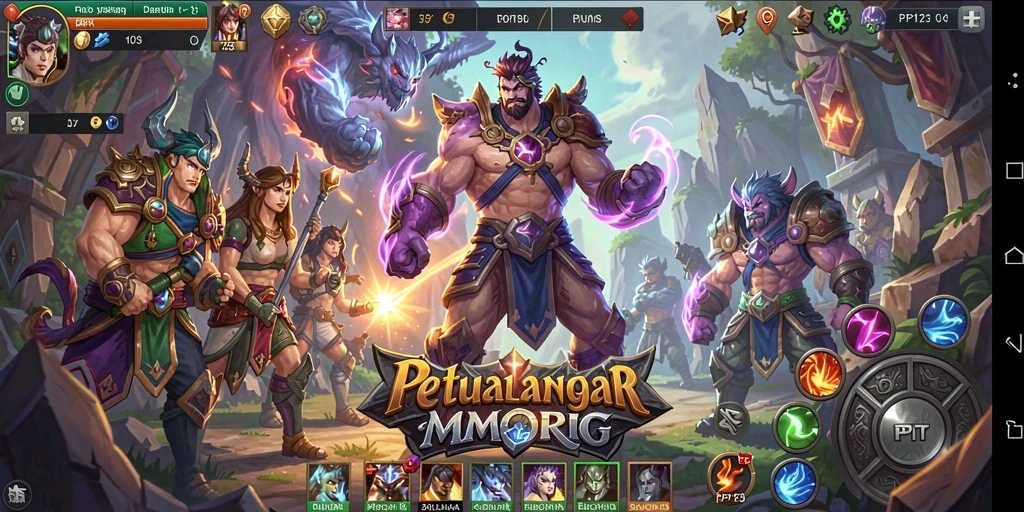 Tampilan gameplay menarik dan interaktif dari PP123 MMORPG.