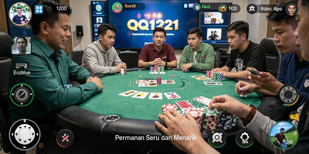 Gameplay menarik poker di QQ1221 dengan antarmuka yang user-friendly.