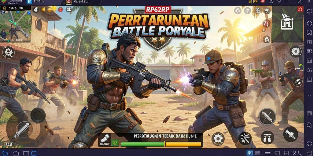 Tangkapan layar menunjukkan aksi seru gameplay Battle Royale di RP62RP.