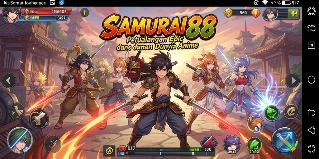 Tampilan heroik dalam <strong>SAMURAI88</strong> saat bertarung melawan musuh.