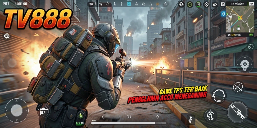Screenshot gameplay menampilkan aksi seru dan strategi dalam permainan TPS.