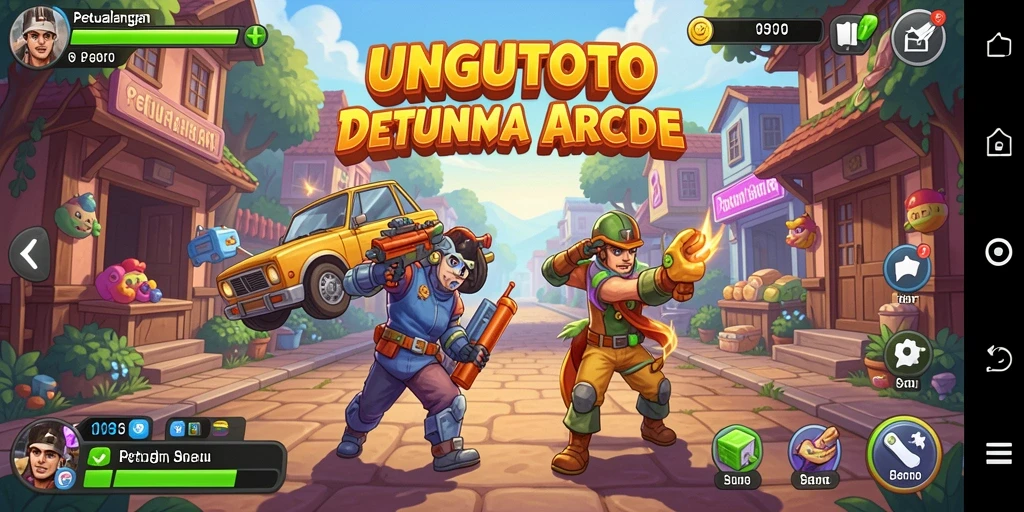 Screenshot gameplay UNGUTOTO yang menampilkan aksi seru dan tantangan arcade.